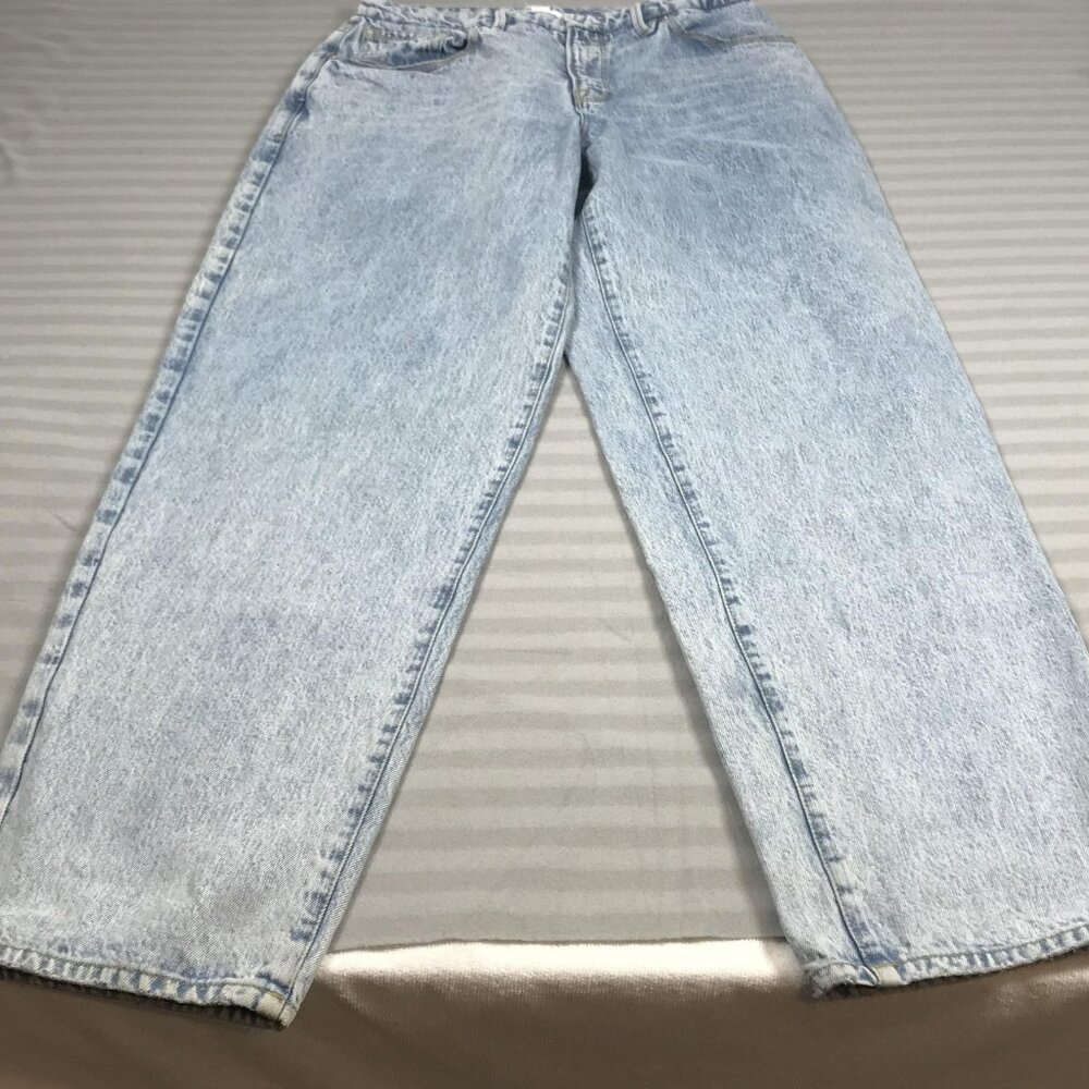 Good American Jeans Womens 6/28 Light Blue Straight Leg High Rise SINS1997J